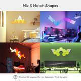 NANOLEAF Shapes Triangles Mini Expansion Pack - Smart WiFi LED Panel System w/ Music Visualizer - 10 Pack - White - controller not included