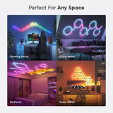 مجموعة توسيع خطوط NANOLEAF - نظام لوحة LED ذكي يعمل بتقنية WiFi مع مُحلل موسيقي مرئي - عبوة من 3 قطع - أبيض