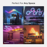 مجموعة NANOLEAF Lines Starter Kit - نظام لوحة LED ذكي يعمل بتقنية WiFi مع مُحلل موسيقي مرئي - عبوة من 9 قطع - أبيض