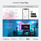 مجموعة NANOLEAF Lines Starter Kit - نظام لوحة LED ذكي يعمل بتقنية WiFi مع مُحلل موسيقي مرئي - عبوة من 15 قطعة - أبيض