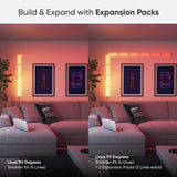 مجموعة NANOLEAF Lines Squared Starter Kit - نظام لوحة LED ذكي يعمل بتقنية الواي فاي مع مُحلل موسيقي مرئي - عبوة من 4 قطع - أبيض