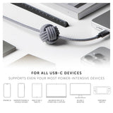 Native Union Anchor USB-C to USB-C Cable 240W| Ultra-Fast Extra-Long 3m/10ft Recycled Charging Cable, Rugged Heavy Duty Design, Adjustable Weighted Knot Design - Cosmos
