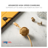 Native Union Anchor Cable 240W USB-C to USB-C 3m| Extra Long Charging Cable, for Bedside, Desktop, Away-from-the-Wall Charging, Zebra