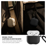 Native Union Active Case for Aipods Gen 4| Matte Silicone w/ Metal Clip for Attachment, Drop & Scratch Protection, Form-Fitting, Sleek and Stylish, Qi Wireless Charging Compatible - Black