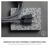 Native Union Belt Cable USB-C to USB-C 2m, 140W Fast Charging, Braided Power Delivery Cable for Laptop Tablet Smartphone, Zebra