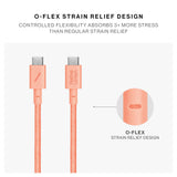 Native Union Belt Cable USB-C to USB-C 1.2m, Fast Charging Cable with Integrated Strap, for iPhones, iPad, Samsung, and USB-C devices, Apricot Crush
