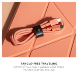 Native Union Belt Cable USB-C to USB-C 1.2m, Fast Charging Cable with Integrated Strap, for iPhones, iPad, Samsung, and USB-C devices, Apricot Crush