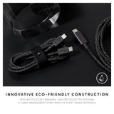 Native Union BELT USB-C to USB-C Cable 1.2M| PD Fast Charging Cable, Recycled PET, Braided Nylon w/ Leather Strap, for Apple iPhone 16/15, S25/S24, iPad, MacBook, Pixel, AirPods Pro - Cosmos