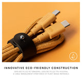 Native Union BELT USB-C to USB-C Cable 1.2M - PD Fast Charging Cable, Recycled PET, Braided Nylon w/ Leather Strap, for Apple iPhone 15, Galaxy S23, iPad, MacBook, Note, Pixel, AirPods Pro - Kraft