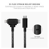 Native Union BELT DUO USB-C to C+LIGHTNING Cable 1.5M - Universal Charging Cable, w/ Leather Strap, for Apple iPhone 14/13/12/Pro/Max, 11/Pro/Max, XS/XR/X/Max, 8/8 Plus, iPad Air/Pro, Airpods - Cosmos