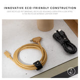 Native Union BELT DUO USB-C to C+LIGHTNING Cable 1.5M - Universal Charging Cable, w/ Leather Strap, for Apple iPhone 14/13/12/Pro/Max, 11/Pro/Max, XS/XR/X/Max, 8/8 Plus, iPad Air/Pro, Airpods - Zebra