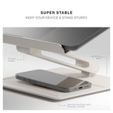 Native Union Desk Laptop Stand| Sleek Home Laptop Stand, Promotes Good Posture, Adjustable Height up to 60cm, Base Tray for Essentials, Metal Finish, for Apple MacBooks, Laptops, Tablets - Sandstone