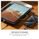 Native Union (RE) Classic Power Bank 5000mAh| Slimmest Magnetic Power Bank, Fast 15W Wireless Charging, Leather Finish, for Apple iPhone 15/14/13/12 Pro/Pro Max/Plus/Mini, MagSafe Compatible - Black