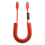 Native Union POP Cable USB-C to USB-C Retractable Charging Cable, 60W Fast Charge, Coiled Tangle-Free Design, Stretchable up to 4ft, Durable 30,000 Bends for iPhone 15, iPad, MacBook & More - Alarm Red
