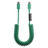 Native Union POP Cable USB-C to USB-C Retractable Charging Cable, 60W Fast Charge, Coiled Tangle-Free Design, Stretchable up to 4ft, Durable 30,000 Bends for iPhone 15, iPad, MacBook & More - Pine