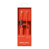 Native Union POP Cable XL USB-C to USB-C Retractable Charging Cable, 60W Fast Charge, Coiled Tangle-Free Design, Stretchable up to 7.9ft, Durable 30,000 Bends for iPhone 15, iPad, MacBook & More - Alarm Red