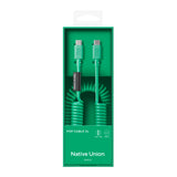 Native Union POP Cable XL USB-C to USB-C Retractable Charging Cable, 60W Fast Charge, Coiled Tangle-Free Design, Stretchable up to 7.9ft, Durable 30,000 Bends for iPhone 15, iPad, MacBook & More - Pine