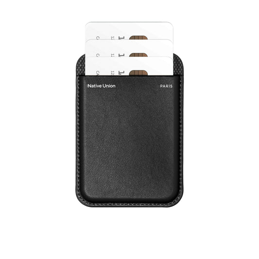 Native Union Card Wallet MagSafe Re Classic, Card Wallet for Men Women, Leather Wallet 3x Cards Slot, Light Slim Safe Strong Magnet, for iPhone 17/16/15/14/13/12 & Compatible phones & Cases, Black