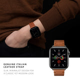 Native Union Classic Strap for Apple Watch 38/40mm – Genuine Italian Nappa Leather, Stainless Steel Hardware w/ Soft Nubuck Leather Backing, for Apple Watch SE/6/5/4/3/2/1 - Tan