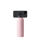 RINGO Water Bottle + Free Magnetic Booster Ring| Stainless Steel Hydration Bottle w/ Integrated MagSafe Phone Mount, 12Hrs Hot/24Hrs Cold, BPA-Free, Works w/ All Devices Android & iOS - Pink 24Oz