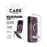CARE by PanzerGlass iPhone 18 Pro Max KICKSTAND Case | MagSafe Compatible, Foldable 360° Stand, Portrait & Landscape Viewing, Drop Protection, Anti-Yellowing, Recycled Plastic - Transparent