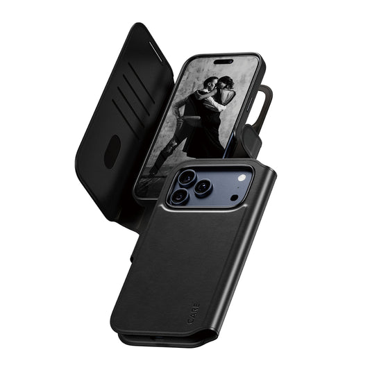PanzerGlass iPhone 17 Pro Max Tango 2-in-1 Folio, Leather Wallet + Detachable Case w/ MagSafe, 4x Card Slots, Full 360 Drop & Scratch Protection, Magnetic Wireless Charging Easy Install, Black