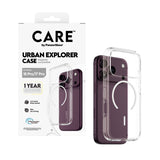 CARE by PanzerGlass iPhone 18 Pro URBAN EXPORER Case | MagSafe Compatible, Strong Drop Protection, Slim Protective Design, Recycled Plastic, Raised Camera & Screen Edges - White/Transparent