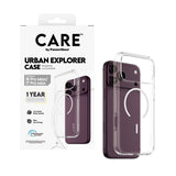 CARE by PanzerGlass iPhone 18 Pro Max URBAN EXPORER Case | MagSafe Compatible, Strong Drop Protection, Slim Protective Design, Recycled Plastic, Raised Camera & Screen Edges - White/Transparent