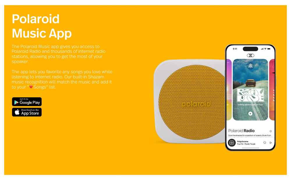POLAROID P1 Music Player Bluetooth Wireless Portable Speaker - Yellow & White (Copy)
