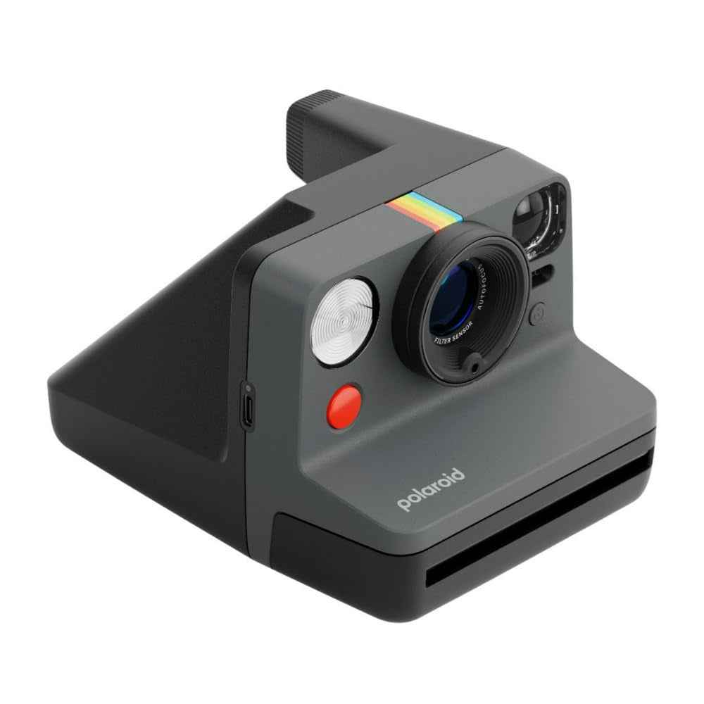 Polaroid Now Generation 3 Starter Set | Iconic Analog Instant Camera with Autofocus 2-Lens System, Double Exposure, Self-Timer, USB-C Charging | Includes Color i-Type Film Black