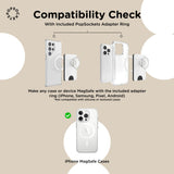 محفظة PopSockets الجلدية MagSafe PopWallet+ | محفظة جلدية لحمل البطاقات + مقبض + حامل، تتسع لـ 3 بطاقات، مغناطيس قوي، لأجهزة iPhone 15/14/13/12، تتضمن حلقة محول للهواتف والأغطية غير المتوافقة مع MagSafe - أسود