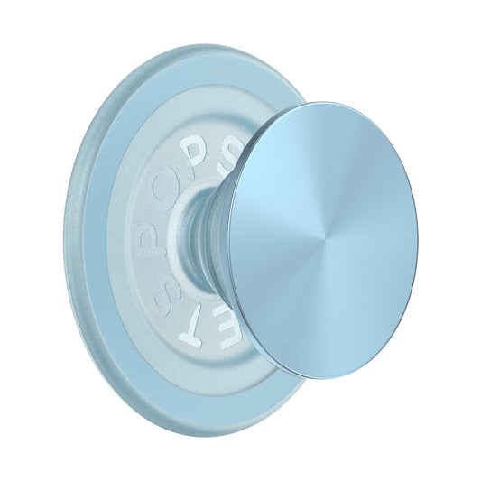 PopSockets MagSafe PopGrip Metallic| Magnetic Phone Grip & Stand, Strong Magnet, for iPhone 15/14/13/12 & MagSafe Cases, Included Adapter Ring for non-MagSafe Phones & Cases - Blue Sigh