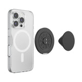 PopSockets MagSafe Kick-Out Grip & Stand| Magnetic Pop-up Phone Grip, Stable Stand, 360° Rotation, for iPhone 17/16/15/14/13/12, Included Adapter Ring for non-MagSafe Phones & Cases - Black