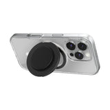 PopSockets MagSafe Kick-Out Grip & Stand| Magnetic Pop-up Phone Grip, Stable Stand, 360° Rotation, for iPhone 17/16/15/14/13/12, Included Adapter Ring for non-MagSafe Phones & Cases - Black