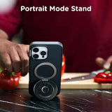 PopSockets MagSafe Kick-Out Grip & Stand| Magnetic Pop-up Phone Grip, Stable Stand, 360° Rotation, for iPhone 17/16/15/14/13/12, Included Adapter Ring for non-MagSafe Phones & Cases - Black