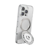 PopSockets MagSafe Kick-Out Grip & Stand| Magnetic Pop-up Phone Grip, Stable Stand, 360° Rotation, for iPhone 17/16/15/14/13/12, Included Adapter Ring for non-MagSafe Phones & Cases - Silver