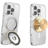 PopSockets MagSafe Luxe Kick-Out Grip & Stand| Magnetic Pop-up Phone Grip, Stable Stand, 360° Rotation, for iPhone 17/16/15/14/13/12, Included Adapter Ring for non-MagSafe Phones & Cases - Gold