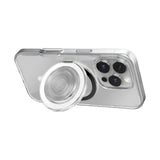 PopSockets MagSafe Luxe Kick-Out Grip & Stand| Magnetic Pop-up Phone Grip, Stable Stand, 360° Rotation, for iPhone 17/16/15/14/13/12, Included Adapter Ring for non-MagSafe Phones & Cases - Clear