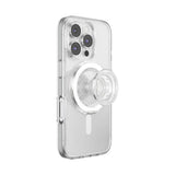 PopSockets MagSafe Luxe Kick-Out Grip & Stand| Magnetic Pop-up Phone Grip, Stable Stand, 360° Rotation, for iPhone 17/16/15/14/13/12, Included Adapter Ring for non-MagSafe Phones & Cases - Clear