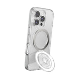 PopSockets MagSafe Luxe Kick-Out Grip & Stand| Magnetic Pop-up Phone Grip, Stable Stand, 360° Rotation, for iPhone 17/16/15/14/13/12, Included Adapter Ring for non-MagSafe Phones & Cases - Clear