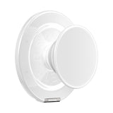 PopSockets MagSafe Luxe Kick-Out Grip & Stand| Magnetic Pop-up Phone Grip, Stable Stand, 360° Rotation, for iPhone 17/16/15/14/13/12, Included Adapter Ring for non-MagSafe Phones & Cases - White