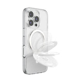 PopSockets MagSafe Luxe Kick-Out Grip & Stand| Magnetic Pop-up Phone Grip, Stable Stand, 360° Rotation, for iPhone 17/16/15/14/13/12, Included Adapter Ring for non-MagSafe Phones & Cases - White