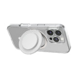 PopSockets MagSafe Luxe Kick-Out Grip & Stand| Magnetic Pop-up Phone Grip, Stable Stand, 360° Rotation, for iPhone 17/16/15/14/13/12, Included Adapter Ring for non-MagSafe Phones & Cases - White