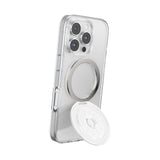 PopSockets MagSafe Luxe Kick-Out Grip & Stand| Magnetic Pop-up Phone Grip, Stable Stand, 360° Rotation, for iPhone 17/16/15/14/13/12, Included Adapter Ring for non-MagSafe Phones & Cases - White