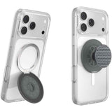 PopSockets MagSafe Kick-Out Grip & Stand, Magnetic Phone Grip & Kickstand for MagSafe-Compatible iPhone Cases, Adjustable Stand, Hands-Free Viewing & Secure Grip, Aluminum Knurl Gunmetal