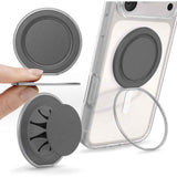 PopSockets MagSafe Low-Pro Grip & Stand, Magnetic Phone Grip & Kickstand for MagSafe-Compatible iPhone Cases, Low-Profile Design, Hands-Free Viewing & Secure Grip, Gunmetal