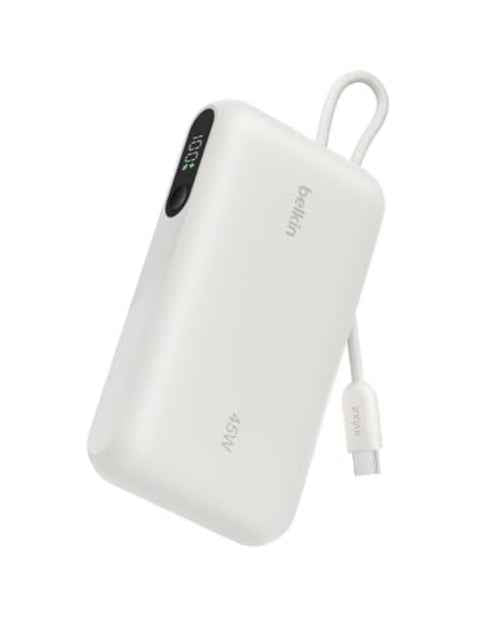 Belkin UltraCharge Power Bank 10K | 45W Fast Charging, 20cm Integrated USB-C Cable, Digital Display, for iOS, Android SmartPhones, Tablets, EarBuds, Sand