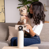 RINGO Water Bottle + Free Magnetic Booster Ring| Stainless Steel Hydration Bottle w/ Integrated MagSafe Phone Mount, 12Hrs Hot/24Hrs Cold, BPA-Free, Works w/ All Devices Android & iOS - Ivory 32Oz