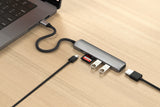 محول SATECHI متعدد المنافذ USB-C نحيف 6 في 1 رمادي فضائي