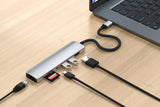محول SATECHI متعدد المنافذ USB-C نحيف مع محول إيثرنت 7 في 1 فضي
